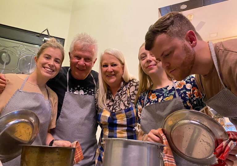Southafrican family cooking indian food