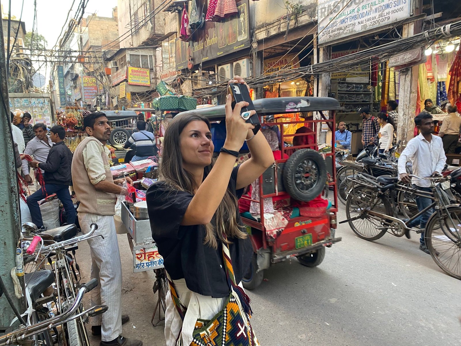 Solo female traveler on a photography tour in India