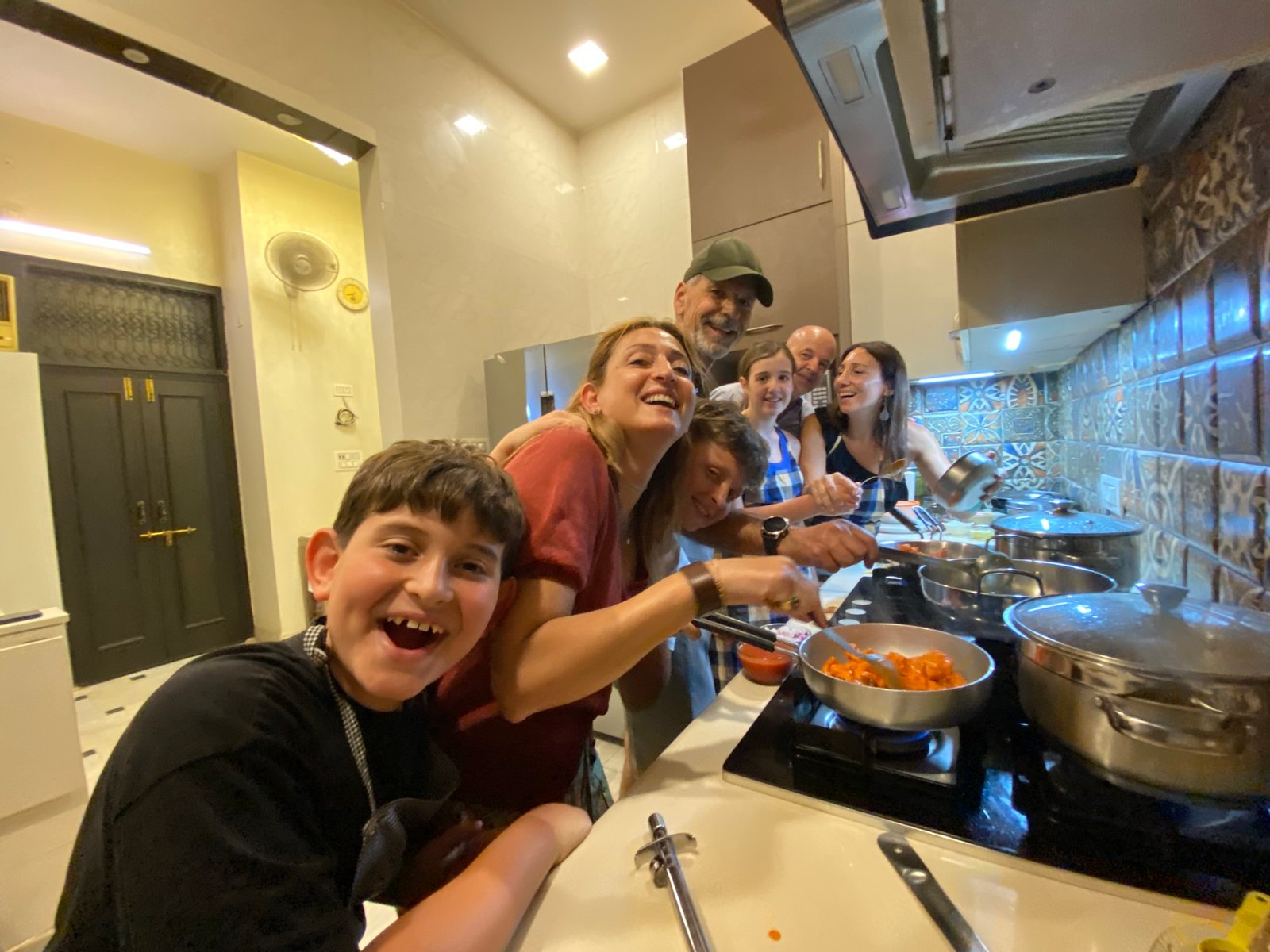 Family hosting a chai master class in their Delhi home
