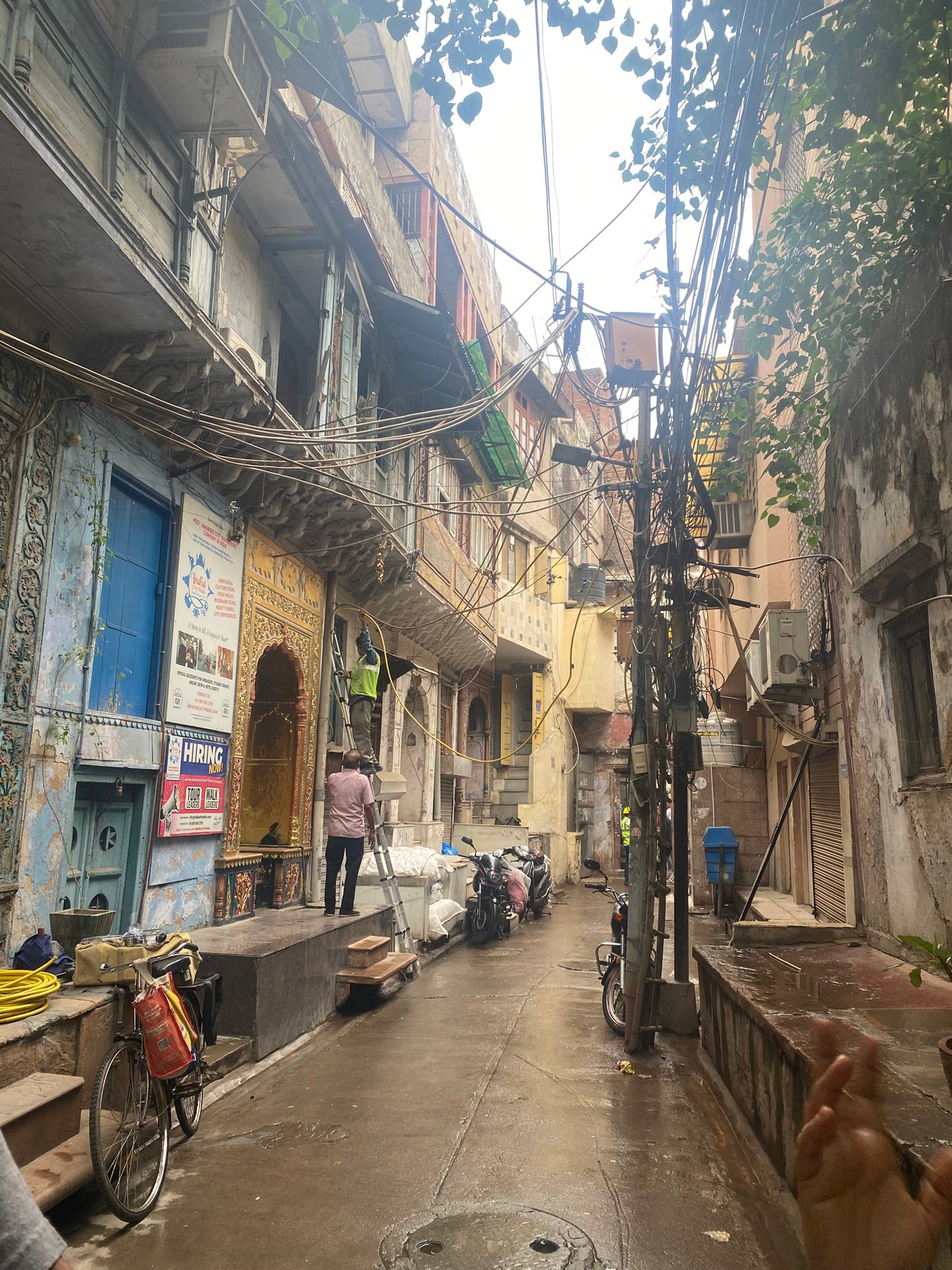 Hidden lane in Old Delhi Chandni Chowk on a local street food walking tour