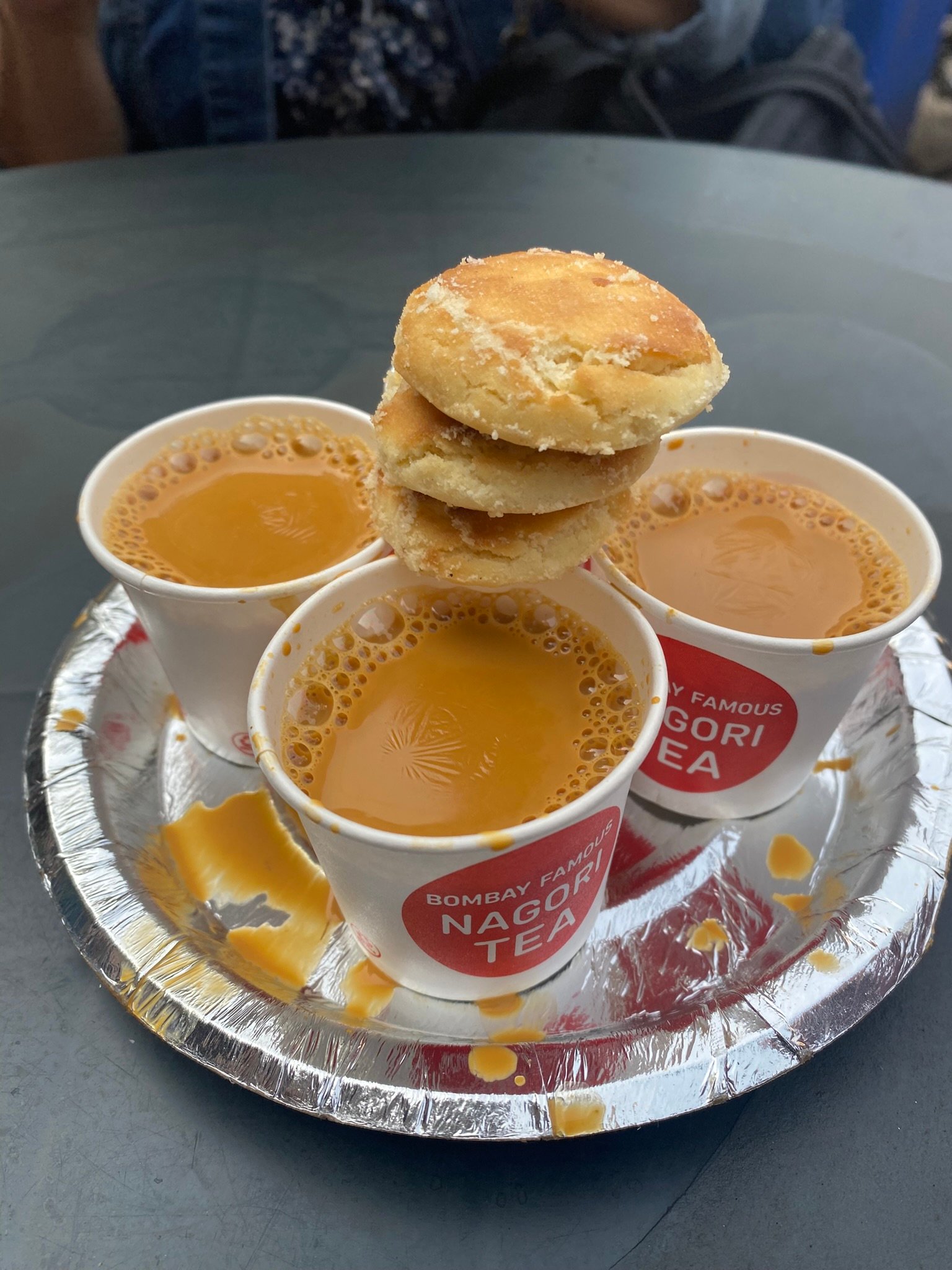 Hot masala chai street tea in Old Delhi India