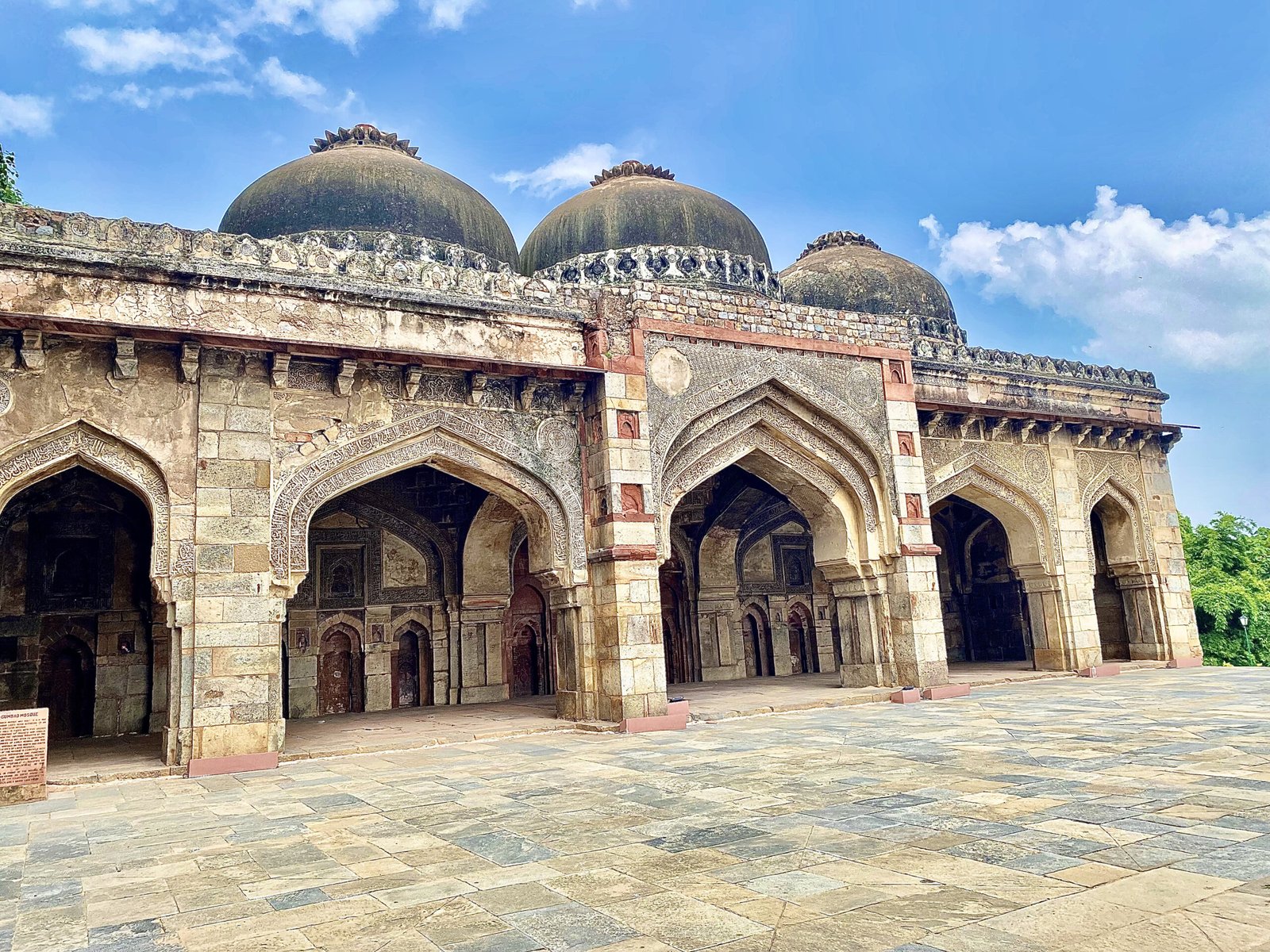 Bara Gumbad mosque interior architecture in Lodhi Gardens