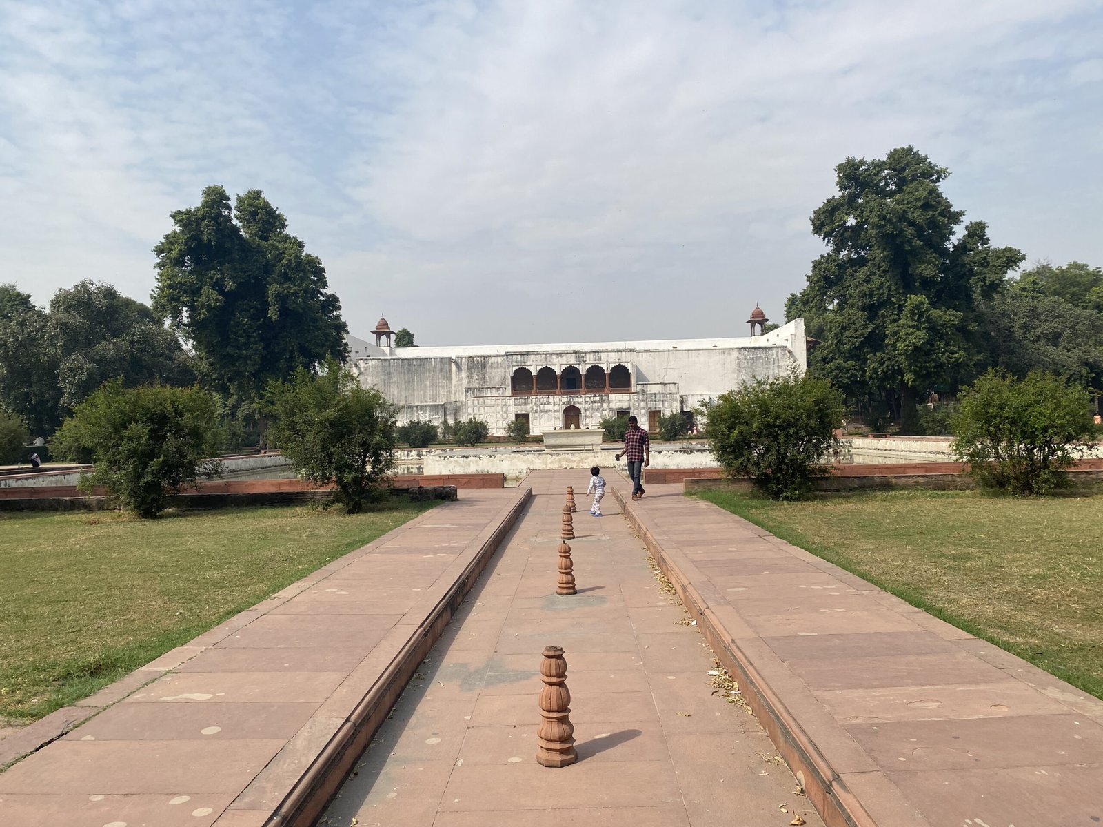 Palace complex and courtyards inside Red Fort Delhi