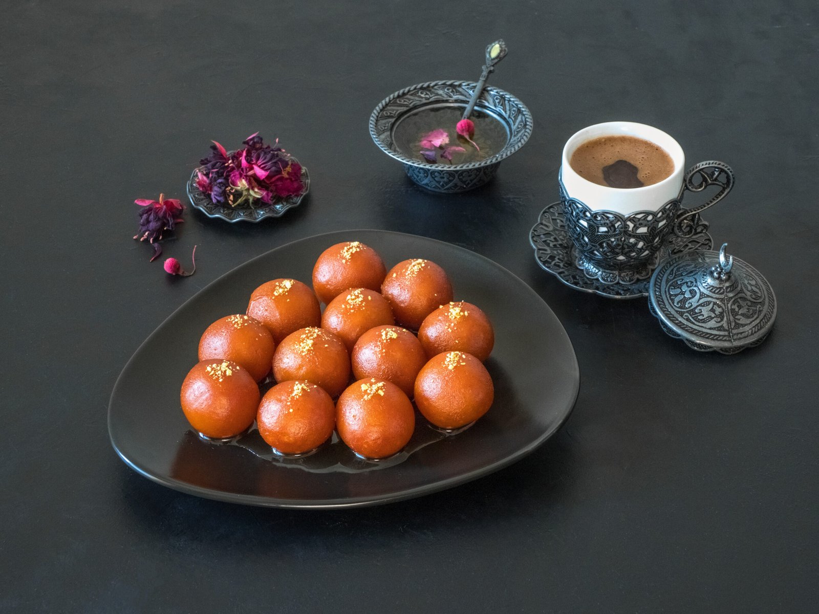 Gulab jamun soft milk dumplings soaked in cardamom syrup