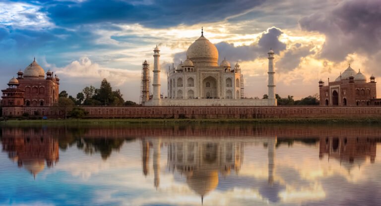 taj-mahal-sunset-view-from-mehtab-bagh-on-the-banks-of-yamuna-river-taj-mahal-is-a-white-marble-mausoleum-designated-as-a-unesco-world-heritage-site-at-agra-india Taj Mahal sunset view from Mehtab Bagh on the banks of Yamuna river. Taj Mahal is a white marble mausoleum designated as a UNESCO World heritage site at Agra, India.