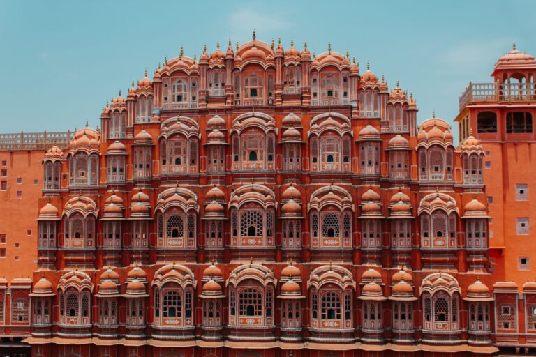 view-of-the-hawa-mahal-palace-in-jaipur-rajasthan-india View of the Hawa Mahal palace in Jaipur, Rajasthan, India